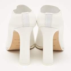 Burberry White Leather Peep Toe Mules Size 36
