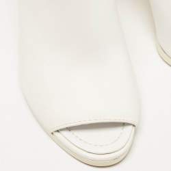 Burberry White Leather Peep Toe Mules Size 36