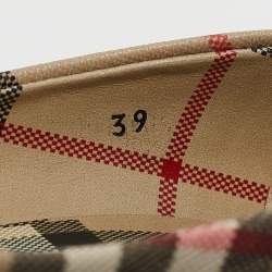Burberry Beige Aubri Check Coated Canvas Pointed Toe Pumps Size 39