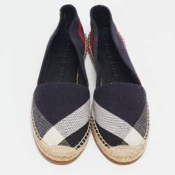 Burberry Multicolor Canvas Hodgeson Espadrille Flats Size 38
