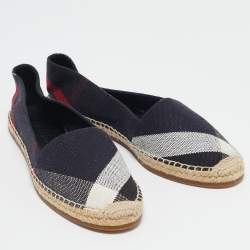 Burberry Multicolor Canvas Hodgeson Espadrille Flats Size 38