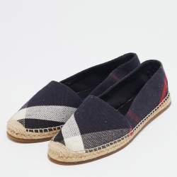 Burberry Multicolor Canvas Hodgeson Espadrille Flats Size 38