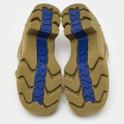 Burberry Yellow Nubuck Leather Stride Derby Loafers Size 37