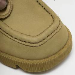 Burberry Yellow Nubuck Leather Stride Derby Loafers Size 37