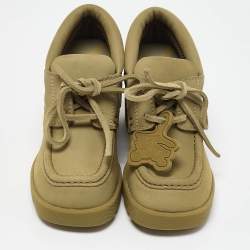 Burberry Yellow Nubuck Leather Stride Derby Loafers Size 37