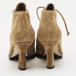 Burberry Brown Suede Storm Lace Up Ankle Booties Size 37