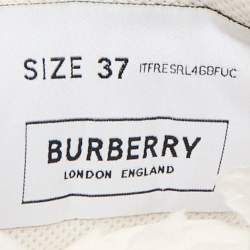 Pre Owned Burberry White Quilted Leather TNR Classic Sneakers Size 37