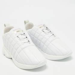Pre Owned Burberry White Quilted Leather TNR Classic Sneakers Size 37