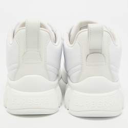 Pre Owned Burberry White Quilted Leather TNR Classic Sneakers Size 37