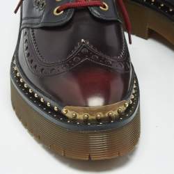 Pre Owned Burberry Ombre Black Brogue Leather Bissett Fringe Platform Derby Size 41