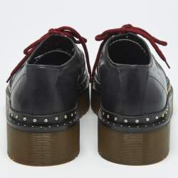 Pre Owned Burberry Ombre Black Brogue Leather Bissett Fringe Platform Derby Size 41