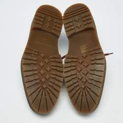 Pre Owned Burberry Ombre Black Brogue Leather Bissett Fringe Platform Derby Size 41