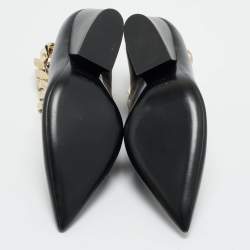 Pre Owned Burberry Black Leather Brierfield Chain Pumps Size 36