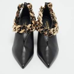 Pre Owned Burberry Black Leather Brierfield Chain Pumps Size 36