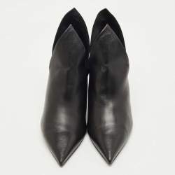 Pre Owned Burberry Black Leather Essendon Pumps Size 37.5