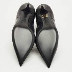 Pre Owned Burberry Black Leather Essendon Pumps Size 37.5