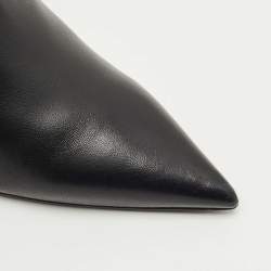 Pre Owned Burberry Black Leather Essendon Pumps Size 37.5