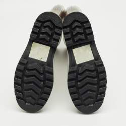 Pre Owned حذاء المطر بي في سي بربري رمادي/بني مقاس 37