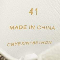 Pre Owned Burberry Beige Nova Check Canvas And White Leather Lace Up Sneakers Size 41