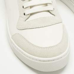 Pre Owned Burberry Beige Nova Check Canvas And White Leather Lace Up Sneakers Size 41