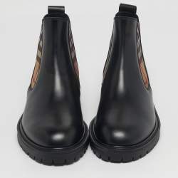 مملوكة مسبقًا Burberry Chelsea Size 41 Black Leather Ankle Length Boots