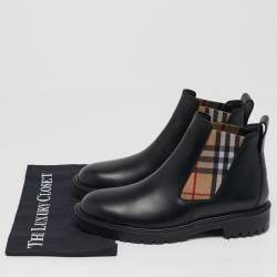 مملوكة مسبقًا Burberry Chelsea Size 41 Black Leather Ankle Length Boots