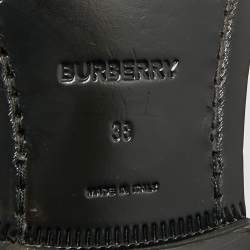 Pre Owned Burberry Size 38 Black Leather and Suede Broadbrook Crystal Embellished Loafers