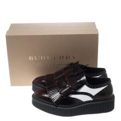 Burberry Two Tone Brogue Leather Chelsam Lace Up Platform Oxfords Size 40