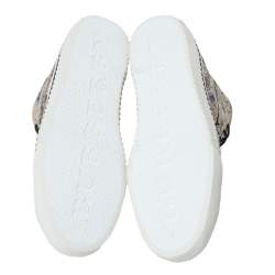 Pre Owned Burberry Beige Canvas Kingly Print High Top Sneakers Size 38