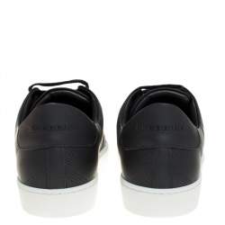 Pre Owned Burberry Black Perforated Check Leather Westford Low Top Sneakers Size 41