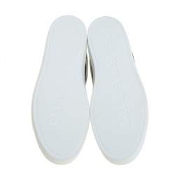 Pre Owned Burberry Black Perforated Check Leather Westford Low Top Sneakers Size 41