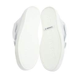 مملوكة مسبقًا حذاء رياضي بربري جلد أبيض برقبة عالية ستوروك مقاس 38.5