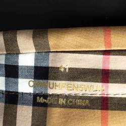 Pre Owned Burberry Military Green Rubber And Vintage Check Fabric Knee High  Rainboots Size 41