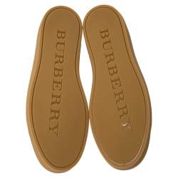 Pre Owned Burberry Pink Perforated Check Leather Westford Low Top Sneakers Size 42