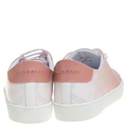 Pre Owned Burberry Pink Perforated Leather Westford Low Top Sneakers Size 40