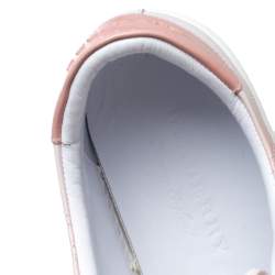 Pre Owned Burberry Pink Perforated Leather Westford Low Top Sneakers Size 40