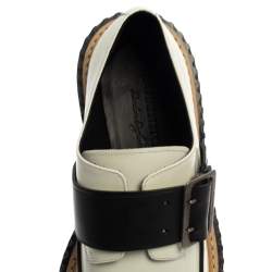 Pre Owned حذاء كريبس بربرى نعل سميك سير إبزيم ماسون جلد مونوكرامى مقاس 41