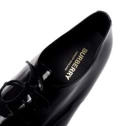 Pre Owned Burberry Black Leather Lace Up Derby Size 38.5