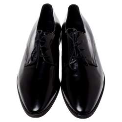 Pre Owned Burberry Black Leather Lace Up Derby Size 38