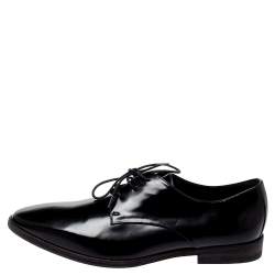 Pre Owned Burberry Black Leather Lace Up Derby Size 38