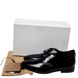 Pre Owned Burberry Black Leather Lace Up Derby Size 38