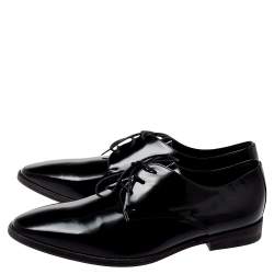 Pre Owned Burberry Black Leather Lace Up Derby Size 38