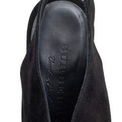 Pre Owned Burberry Black Suede Onwen Slingback Pumps Size 37.5