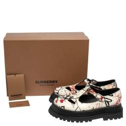 Pre Owned Burberry Nude Leather Aldwych Platform Oxfords Size 40