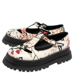 Pre Owned Burberry Nude Leather Aldwych Platform Oxfords Size 40