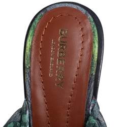 Burberry Multicolor Satin Tillington Ankle Tie Pointed Toe Mules Size 40