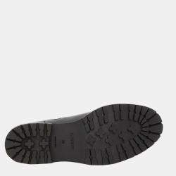 مملوكة مسبقًا Burberry Black Vintage Check Detail Leather Chelsea Boots Size EU 37