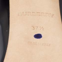 Pre Owned Burberry Black Patent Leather D-ring Square Toe Pumps Size 37.5