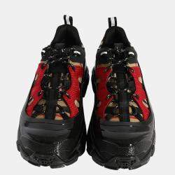 مملوكة مسبقًا Burberry Vintage Check Cotton and Nylon Arthur Sneakers EUR 37