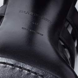 Pre Owned Burberry Black Leather Tie Up Pumps Size 40